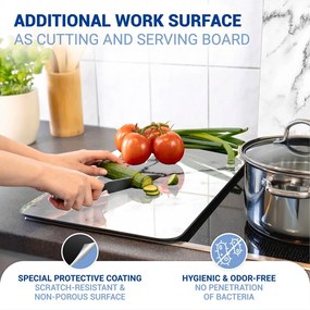 Set di 2 copri stufe in vetro, 52 x 30 cm Marble - Wenko