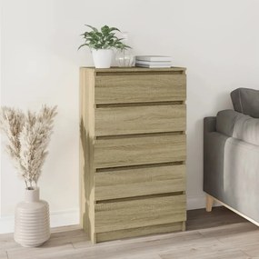 Cassettiera Rovere Sonoma 60x36x103 Cm İn Legno Multistrato /
