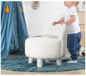 Poltrona per bambini bianca in tessuto bouclé Moouv - Artie