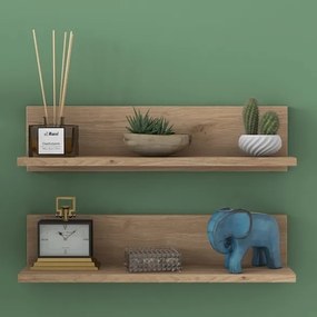 Set 2 Mensole A Parete 60 Cm Effetto Legno Delia