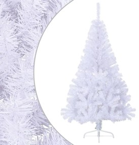 Albero di Natale Artificiale Metà con Supporto Bianco in PVC, 150cm