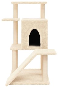Albero per gatti con tiragraffi in sisal crema 97 cm