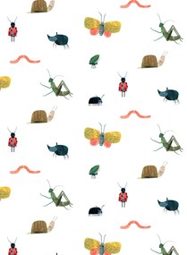 Harlequin Tapete Garden Friends - Poppy/ Ochre/ Leaf