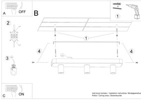 Sollux  SL.1158 - Faretto TAVO 3xE27/15W/230V calcestruzzo