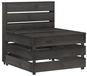 Divano centrale giardino su pallet legno pino impregnato grigio