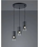 Sospensione Vintage 3 x E27 Robin Metallo Nero Trio Lighting