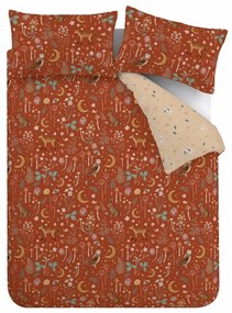 Set copripiumino e federa color mattone per letto matrimoniale 200x200 cm Enchanted Twilight Animals – Catherine Lansfield