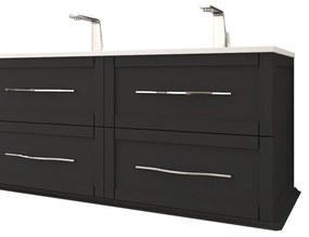 Mobile sottolavabo e lavabo Tiffany per doppia vasca grigio grafite L 120 x P 46 cm 2 cassetti