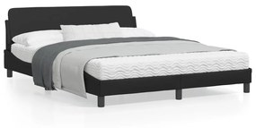 Giroletto Con Testiera Nero 160x200 Cm İn Similpelle /