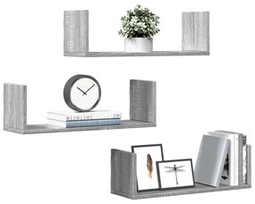Mensole A Parete 2pz Grigio Sonoma 58x18x18 Cm İn Truciolato /