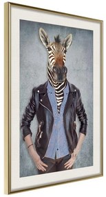 Poster  Animal Alter Ego: Zebra  Cornice Quadri Cornice d'oro con passe-partout, Larghezza x Altezza Home decor 20x30