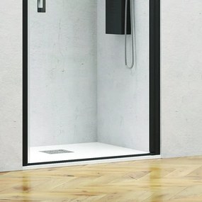 Porta doccia 90cm con telaio nero opaco vetro trasparente NICO-C3000 - KAMALU