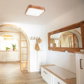 Plafoniera OAK SQUARE 4xE27/15W/230V 45x45 cm quercia