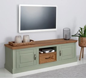 Mobile TV verde chiaro in legno di pino 160x50 cm Selma - Støraa