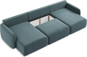 Divano angolare turchese allungabile/con contenitore Kalena – Makamii