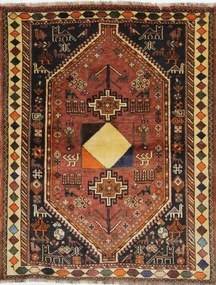 Gashghai Tappeto persiano 130x170 Rosso (Iran) Annodato A Mano