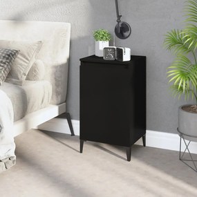 Comodino Nero 40x35x70 Cm İn Legno Multistrato /