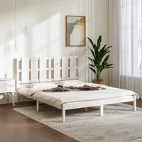 Giroletto Bianco in Legno Massello 150x200 cm 5FT King Size cod mxl 64394