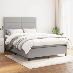 Giroletto A Molle Con Materasso Grigio Chiaro 140x200cm Tessuto /