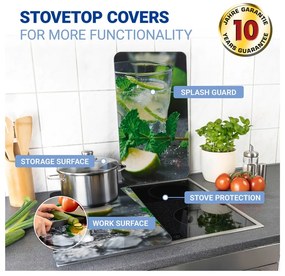 Set di 2 cappe da cucina in vetro con, 52 x 30 cm Mojito - Wenko