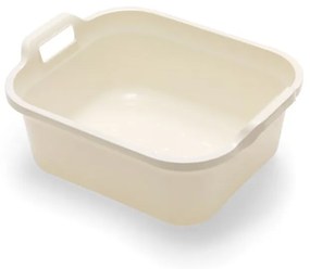 Lavorazione in plastica color crema con due manici , 39 x 32 x 14 cm - Addis