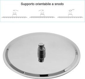 Set doccia con soffione in acciaio inox e braccio estendibile 35-50 cm in ottone cromato