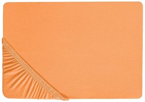Lenzuolo con angoli cotone arancione 180 x 200 cm JANBU Beliani