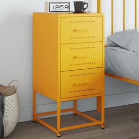 Comodino Giallo Senape 36x39x78 Cm İn Acciaio /
