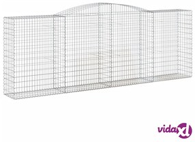 vidaXL Cesto Gabbione ad Arco 400x50x140/160 cm Ferro Zincato