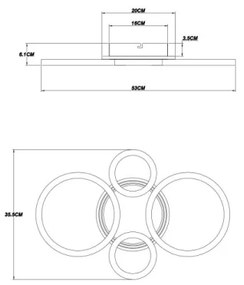 Globo 48039-40 - Lampada LED da soffitto LORETTA LED/40W/230V Ø35,5x53 cm nera