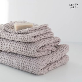 Asciugamani e teli da bagno rosa chiaro in un set di 3 pezzi Powder - Linen Tales
