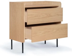 Cassettiera alta colore naturale in rovere 80x82 cm Wrap - Bonami Selection