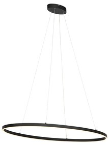 Lampada a sospensione di design ovale nera con LED a 3 livelli di dimmerazione - Ovallo