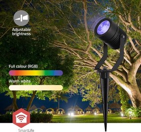 Nedis ZBLOS10RGBW3-SADA Set di 3 lampade LED RGBW dimmerabili per esterni, 3W/230V, IP65, Wi-Fi compatibile con Tuya