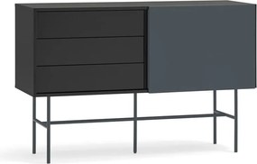 Cassettiera bassa nero/antracite con ante scorrevoli 140x91 cm Nube - Teulat