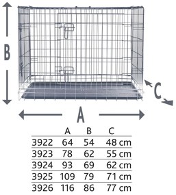 TRIXIE Gabbia per Cani Domestica 93x69x62 cm Zincata