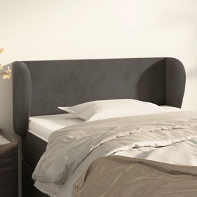 Testiera Ad Orecchio Grigio Scuro 93x23x78/88 Cm İn Velluto /