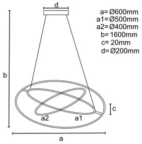Lampadario a sospensione con filo LED dimmerabile LED/105W/230V 3000-6500K + telecomando