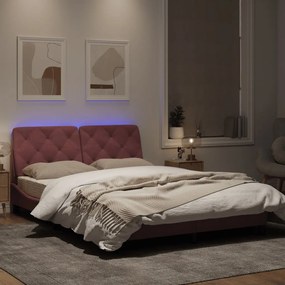 Giroletto con luci led rosa 120x200 cm in velluto