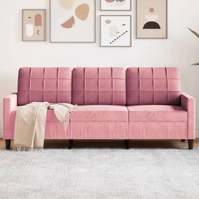 Divano A 3 Posti Rosa 180 Cm İn Velluto /