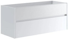 Mobile da bagno sospeso sotto lavabo L 119.5 x H 50 x P 45.5 cm bianco opaco, 2 cassetti Niwa