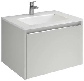 Mobile da bagno sospeso sotto lavabo L 60 x H 40 x P 45.5 cm grigio perla opaco, 1 cassetto Cielo