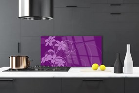 Pannello paraschizzi cucina Fiori astratti Art 100x50 cm