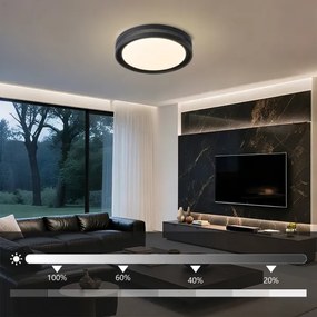 Brilagi - Plafoniera LED dimmerabile KREON LED/54W/230V 3000-6000K nero Ø 38 cm + telecomando
