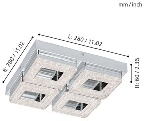 Eglo 95657 - Plafoniera LED FRADELO 4x4W 230V