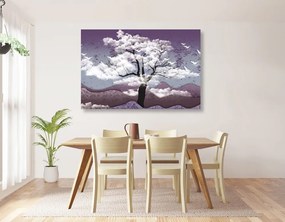 Stampa su tela – Albero immerso nelle nuvole