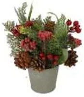 Red plastic artificial plant cm18x18h28