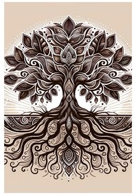Quadro su tela – Albero della vita decorativo su beige