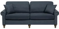 Divano a 3 posti in stile Chesterfield grigio scuro con schienale basso