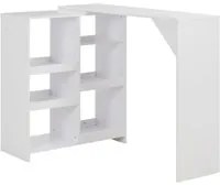 Tavolo da Bar con Scaffale Mobile Bianco 138x39x110 cm cod mxl 14715